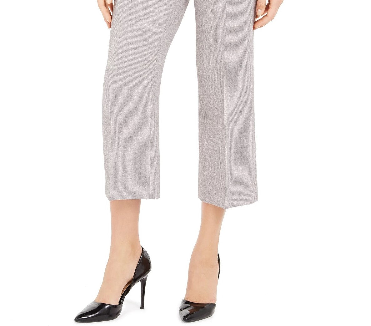 Calvin Klein Women's Zipper-Pocket Cropped Twill Pants Gray Size 0