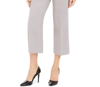Calvin Klein Women's Zipper-Pocket Cropped Twill Pants Gray Size 0