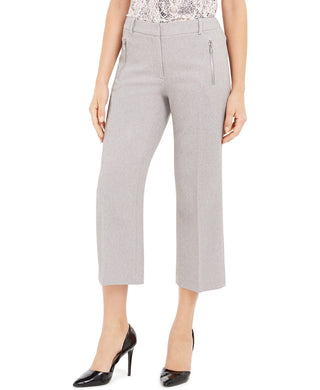Calvin Klein Women's Zipper Pocket Cropped Twill Pants Gray Size 10