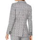 Calvin Klein Women's Plaid One-Button Blazer Gray Size 16