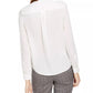 Calvin Klein Women's Ruffled Button-Front Top White Size Medium