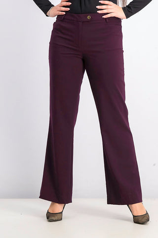 Calvin Klein Women's Modern Fit Trousers Purple Size 14