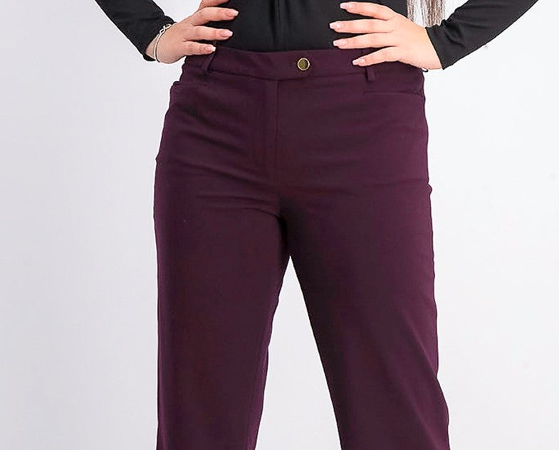 Calvin Klein Women's Modern Fit Trousers Purple Size 14