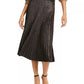 Lucy Paris Women's Pleated Velvet Skirt Gold Size Small