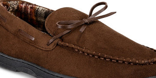 Gold Toe Men's Tie Moccasins Dark Beige Size Medium