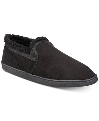 Gold Toe Men's Twin Gore Faux-Suede Slippers Black Size M(7-8)