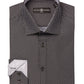 Society of Threads Men's Diamond-Print Performance Slim-Fit Dress Shirt Black Size Large
