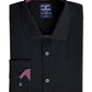 Society of Threads Men's Slim-Fit Performance Stretch Solid Dress Shirt Black Size Large