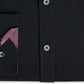 Society of Threads Men's Slim-Fit Performance Stretch Solid Dress Shirt Black Size Large