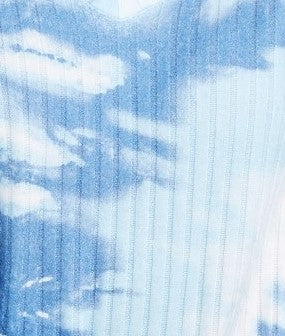 Crave Fame Juniors' Cozy Ribbed Tie-Dyed Top Blue Size Medium