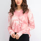 Crave Fame Junior's Cozy Ribbed Tie-Dyed Top Pink Size Extra Small