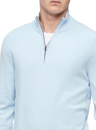 Calvin Klein Men's 1/4-Zip Sweater Light Blue Size Medium