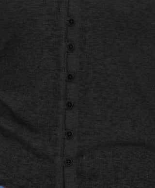 Crave Fame Juniors' V-Neck Button-Front Shirt Black Size Small