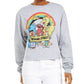 Hybrid Apparel Women's Graphic Long Sleeve Crew Neck Gray Size Small