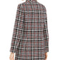 Calvin Klein Women's Petite Tweed Plaid Topper Jacket Red Size 8