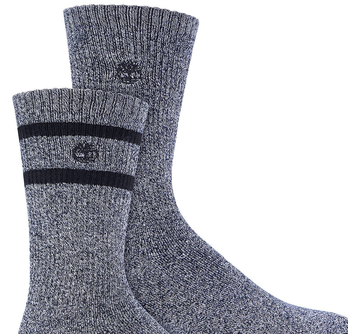 Timberland Men's 2-Pk. Marled Striped Boot Socks Black Size Regular