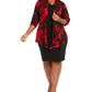 Connected Women's Plus Size Printed Jacket Dress Red Size 18W