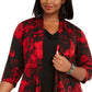 Connected Women's Plus Size Printed Jacket Dress Red Size 18W