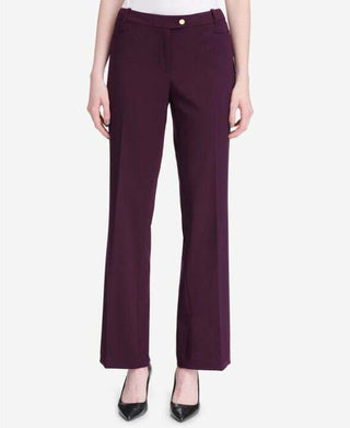 Calvin Klein Women's Petite Modern Fit Trousers Purple Size 8