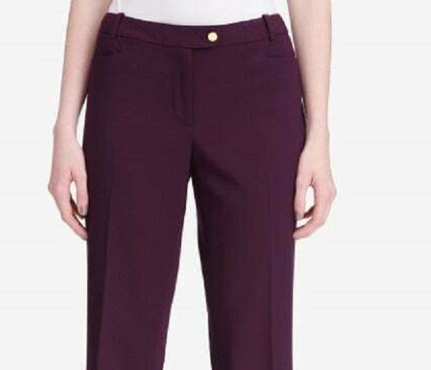 Calvin Klein Women's Petite Modern Fit Trousers Purple Size 8
