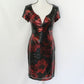 Connected Women's Sequined Floral-Print Dress Red Size 12