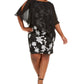 Connected Women's Plus Size Embroidered Chiffon Overlay Dress Black Size 20