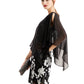 Connected Women's Embroidered Chiffon Capelet Dress Black Size 8