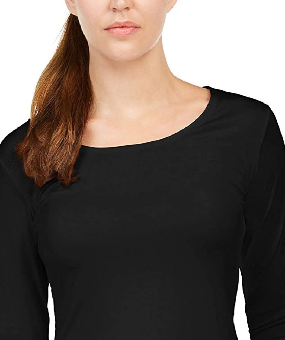 32 Degrees Women's Cozy Heat Underwear Top Black Size Extra Large