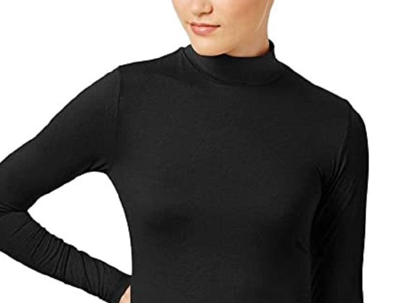 32 Degrees Women's Cozy Heat Mock-Neck Top Black Size Extra Small
