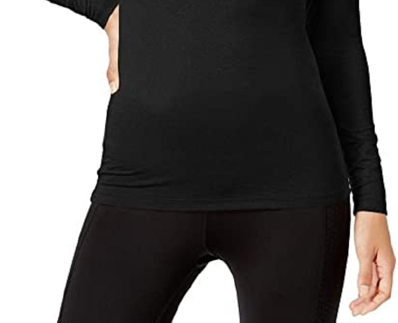 32 Degrees Women's Cozy Heat Mock-Neck Top Black Size Extra Small