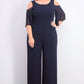 Connected Women's Plus Size Cold-Shoulder Jumpsuit Blue Size 22W