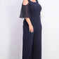 Connected Women's Plus Size Cold-Shoulder Jumpsuit Blue Size 22W