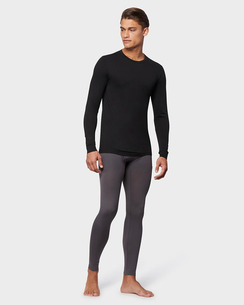 32 Degrees Men's Base Layer Crew Neck Shirt Black Size Medium