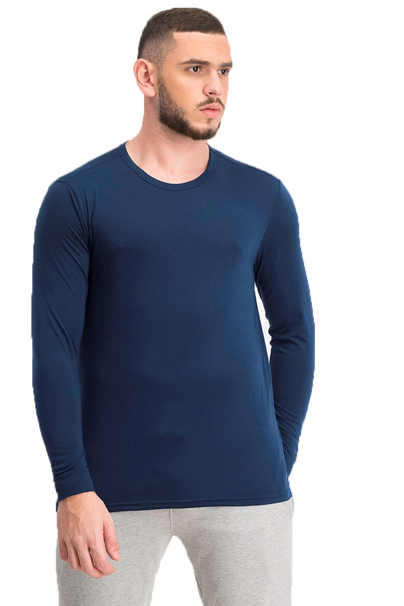 32 Degrees Men's Base Layer Crew Neck Shirt Deep Pacific Size Medium