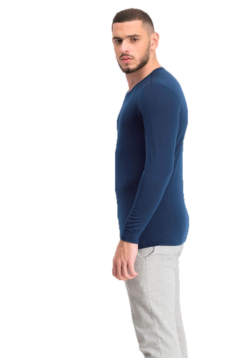 32 Degrees Men's Base Layer Crew Neck Shirt Deep Pacific Size Medium