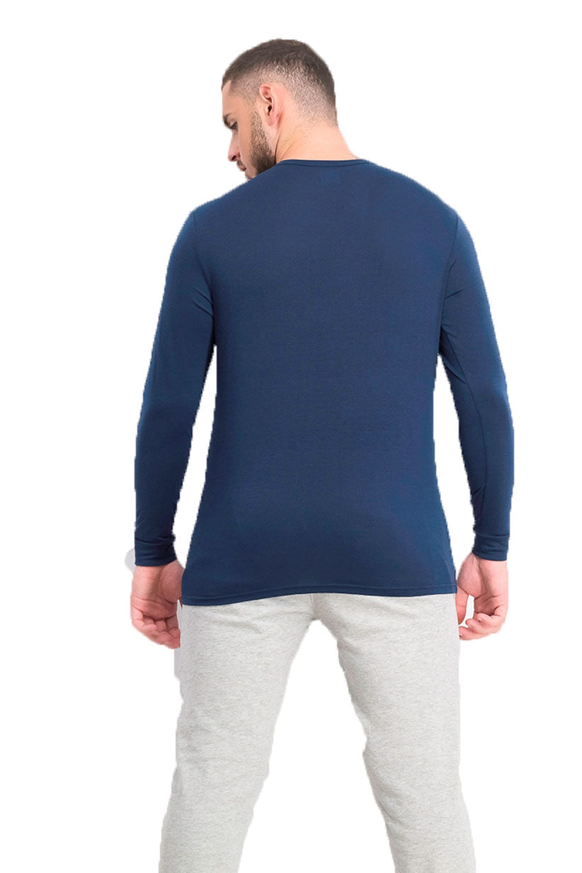 32 Degrees Men's Base Layer Crew Neck Shirt Deep Pacific Size Small