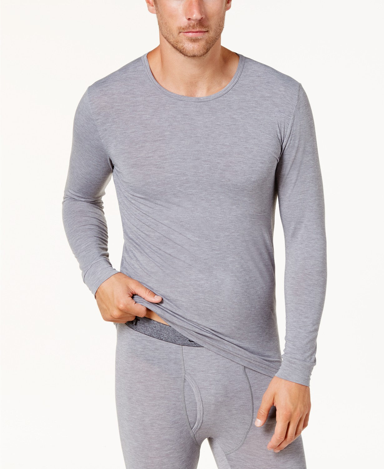 32 Degrees Men's Base Layer Crew Neck Shirt Gray Size Medium