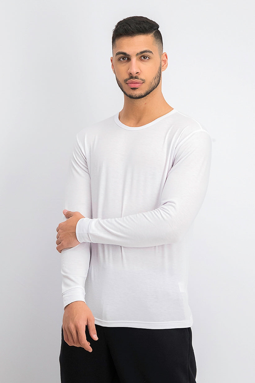 32 Degrees Men's Base Layer Crew Neck Shirt White - Size Medium