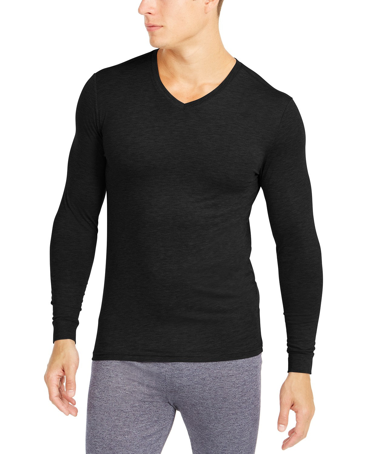 32 Degrees Men's Base Layer V-Neck Shirt Black - Size Small