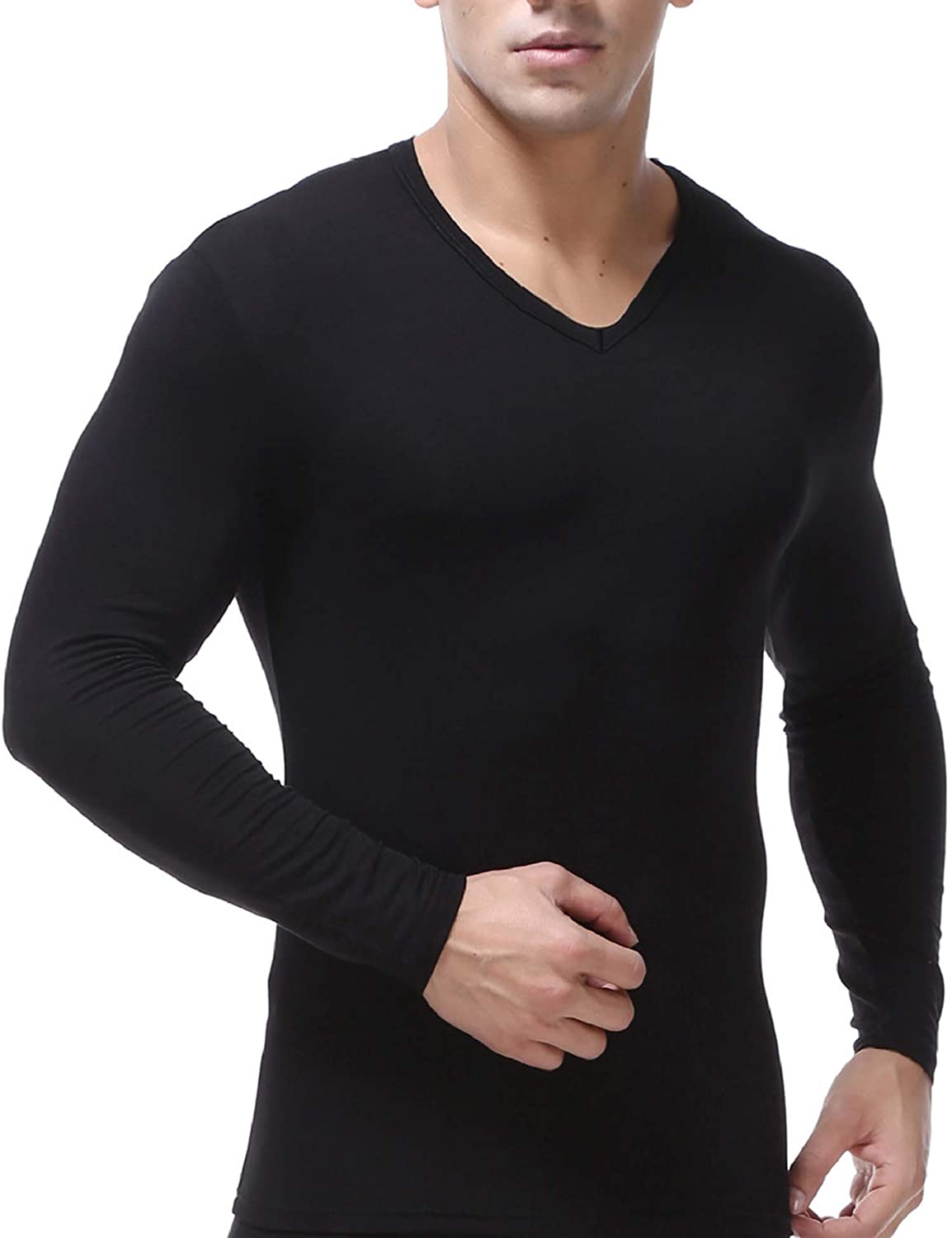 32 Degrees Men's Base Layer V-Neck Shirt Black - Size Small
