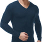32 Degrees Men's Base Layer V-Neck Shirt Navy Size Large