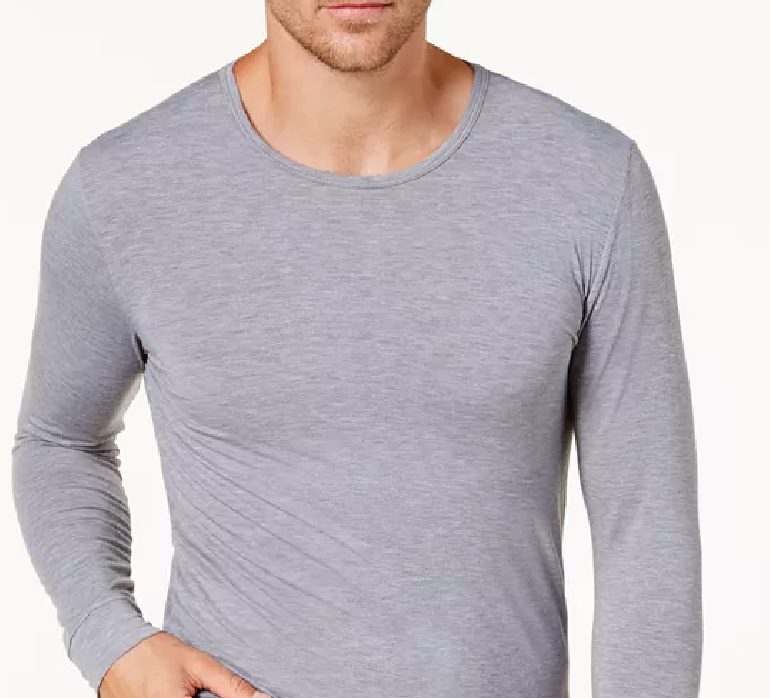 32 Degrees Men's Base Layer V-Neck Shirt Gray Size Medium