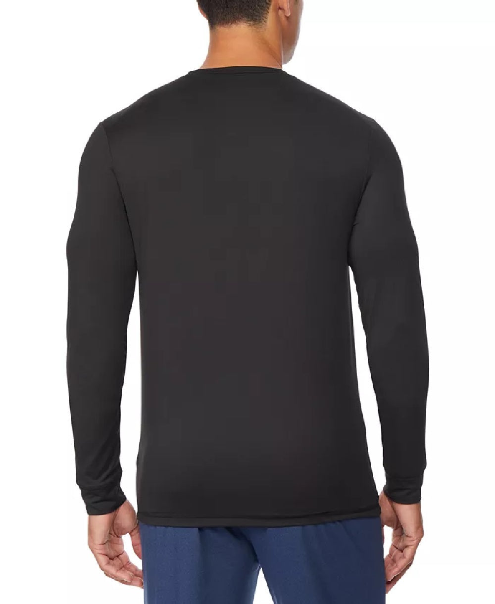 32 Degrees Men's Ultra Lux Long-Sleeve Sleep T-Shirt Black Size Medium