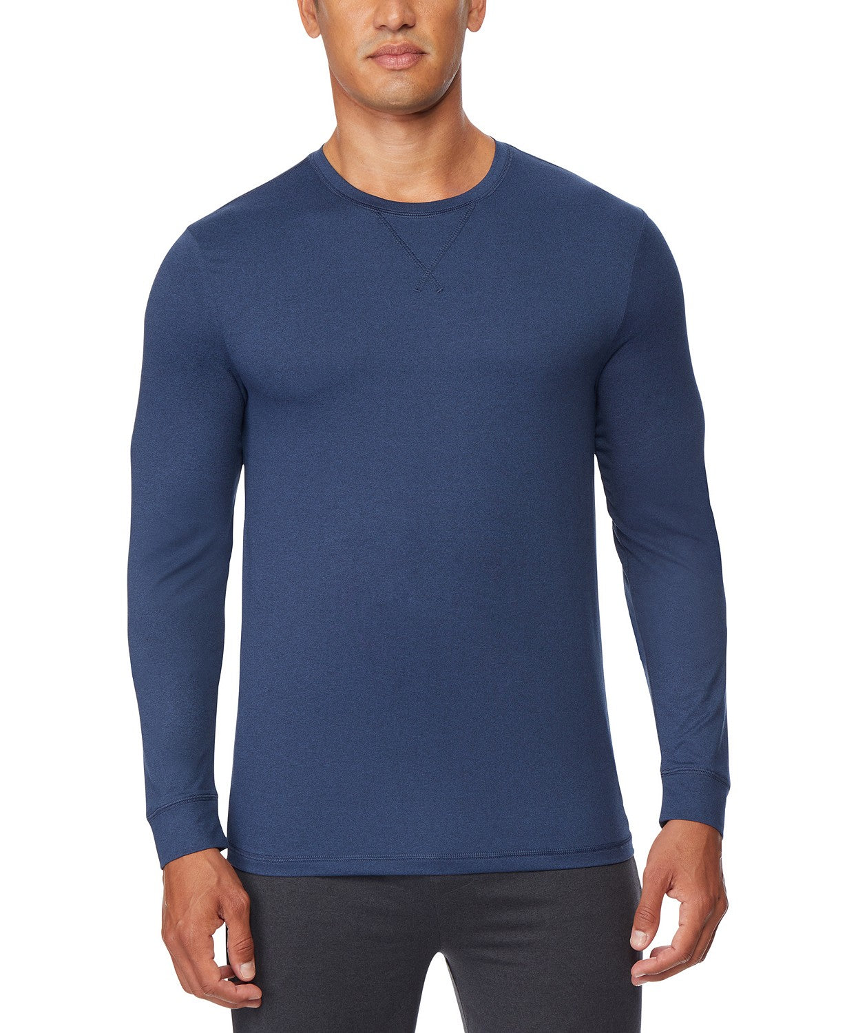 32 Degrees Men's Ultra Lux Long-Sleeve Sleep T-Shirt Navy Size Medium