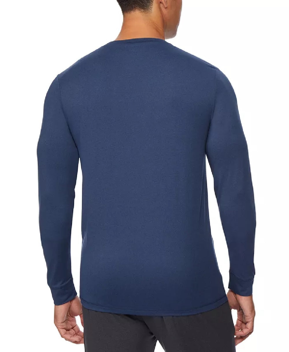 32 Degrees Men's Ultra Lux Long-Sleeve Sleep T-Shirt Navy Size Medium