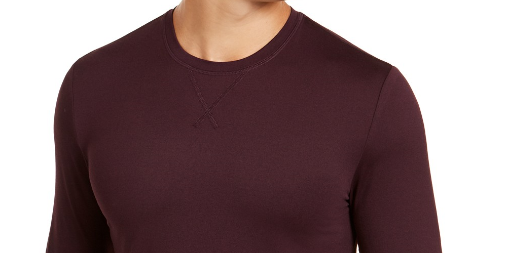 32 Degrees Men's Ultra Lux Long-Sleeve Sleep T-Shirt Purpel Size Small
