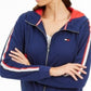 Tommy Hilfiger Women's Sport Logo Zip Hoodie Blue Size Small