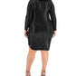 B Darlin Women's Trendy Plus Size Metallic Bodycon Dress Black Size 20
