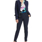 DKNY Women's Faux-Suede Zip-Front Peplum Jacket Navy Size 14