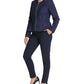 DKNY Women's Faux-Suede Zip-Front Peplum Jacket Navy Size 14